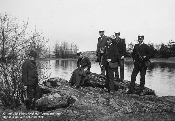 Hamberg med elever på exkursion i Kinnekulle 1904. Okänd fotograf