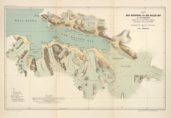 Axel Hambergs karta över Baie Recherche och van Keulen Bay