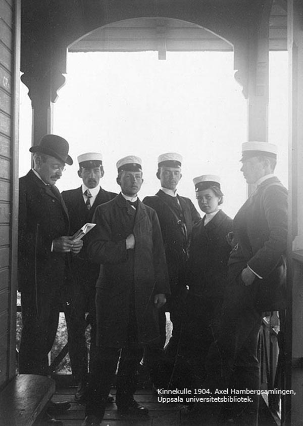 Hamberg med elever på exkursion i Kinnekulle 1904. Okänd fotograf